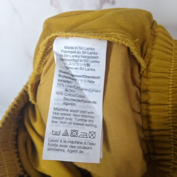 J. Crew mustard yellow linen blend pull on pants - Picture 5 of 6